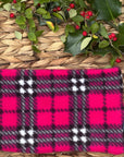 Handmade Polar Fleece Dog Snood | Pink Tartan