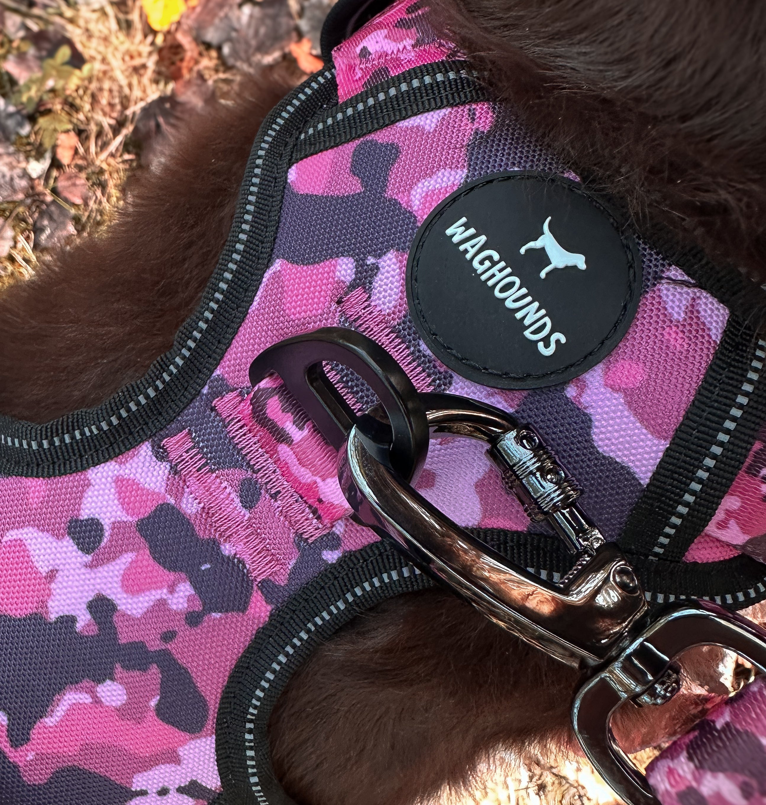 Multi-way Adjustable Dog Lead - Pink Camo