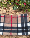Handmade Polar Fleece Dog Snood | Brown Tartan