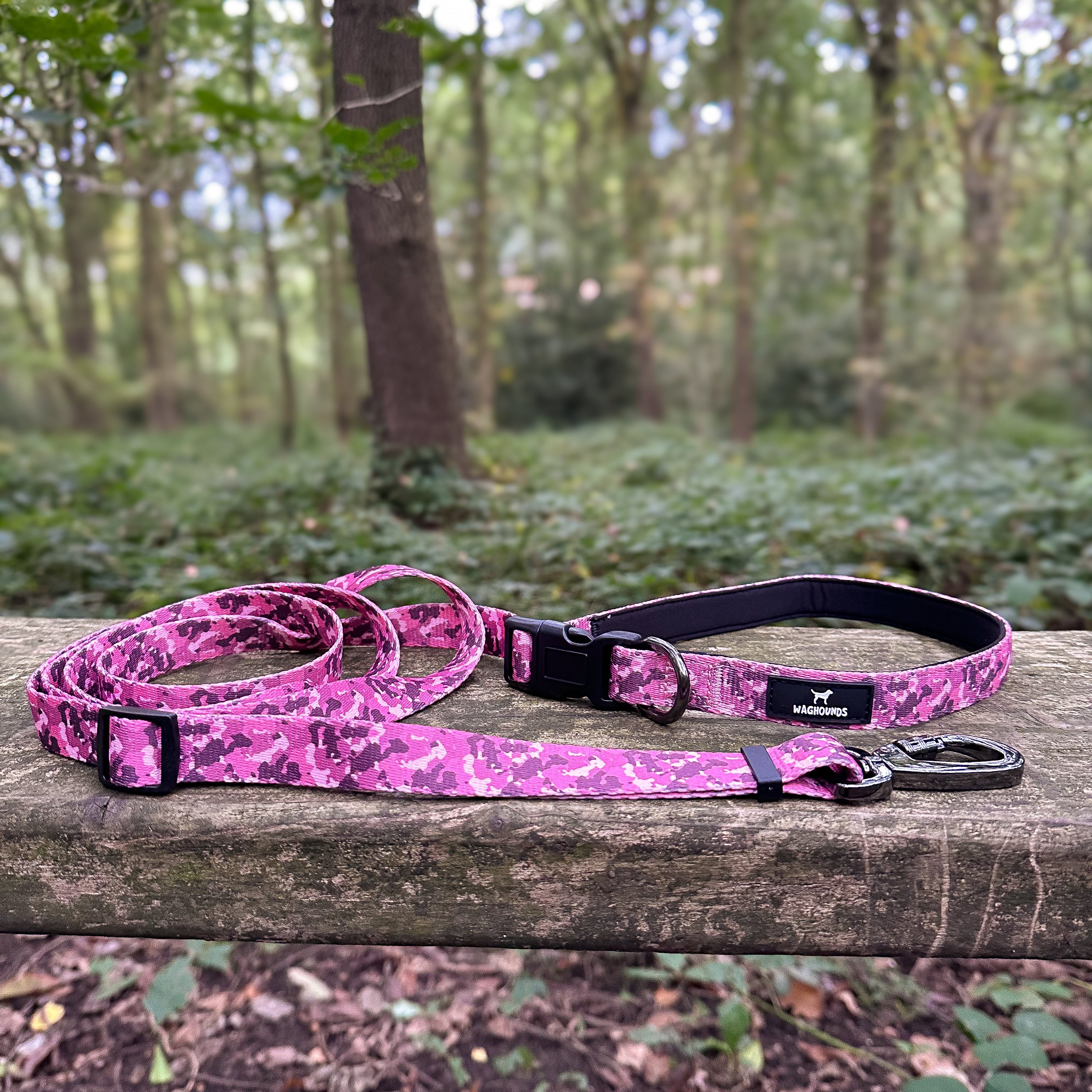 Multi-way Adjustable Dog Lead - Pink Camo
