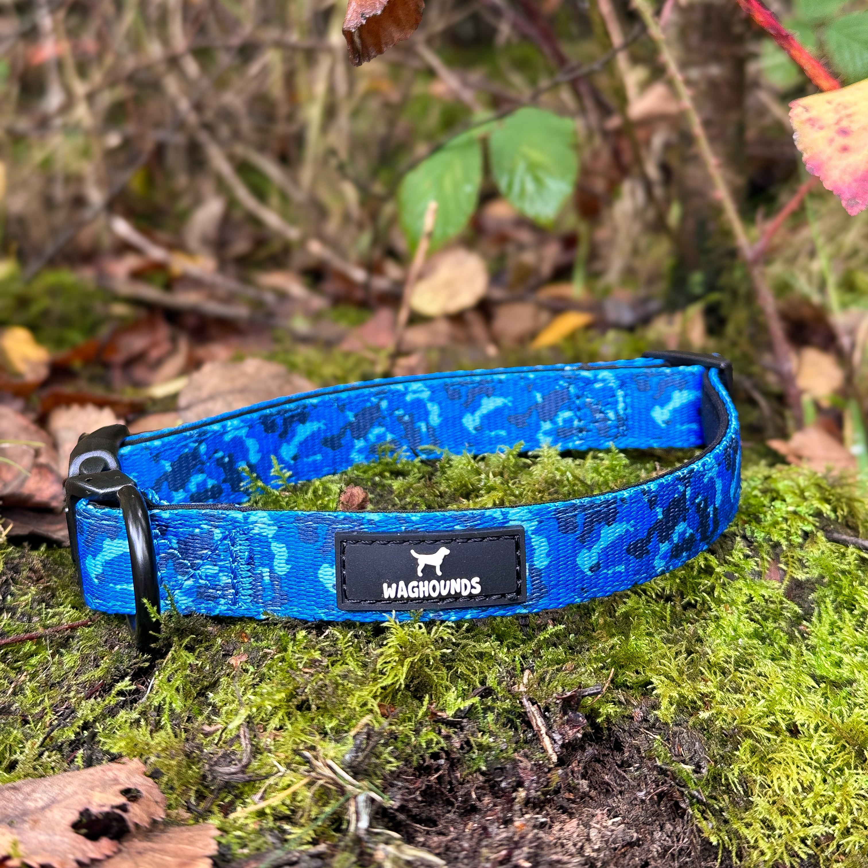Adjustable Dog Collar - Blue Camo
