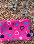 Handmade Polar Fleece Dog Snood | Pink Hearts 💕