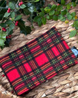 Handmade Polar Fleece Dog Snood | Red Tartan